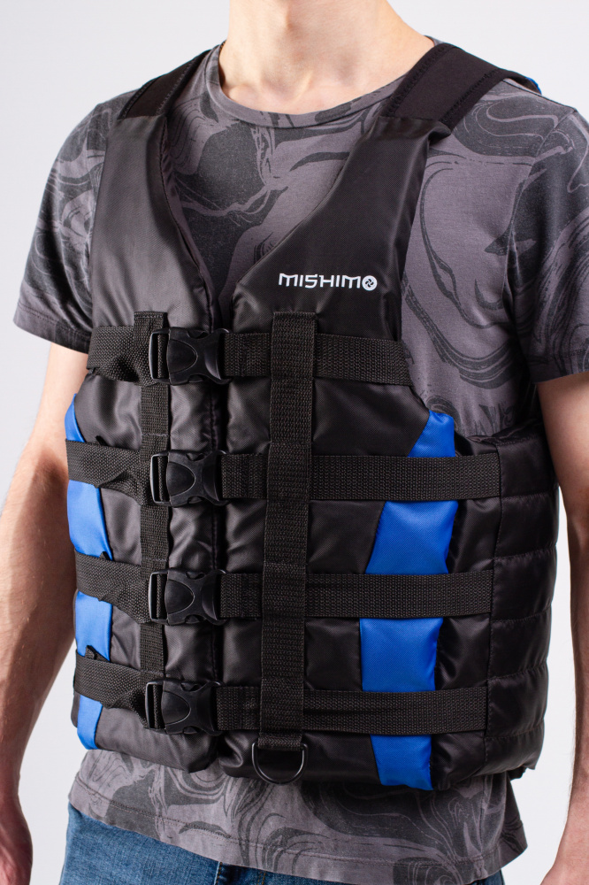 Жилет спасательный MISHIMO PRO Премиум качества Черно-синий в Астрахани