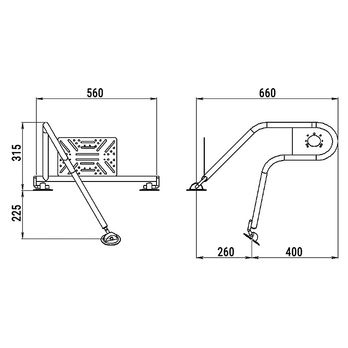 Стойка рулевая с креплением на баллон надувной лодки 25мм в Астрахани