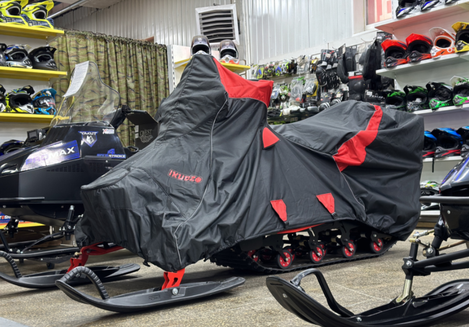 Чехол транспорт. снегохода IKUDZO HUNTER черно-красный Оксфорд ПРЕМИУМ качества с лого IKUDZO в Астрахани