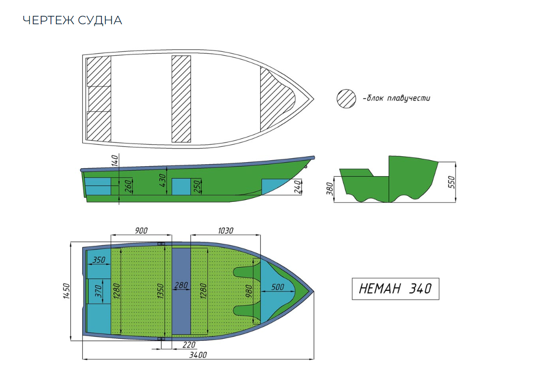 Стеклопластиковая лодка Neman-340 (тримаран) в Астрахани
