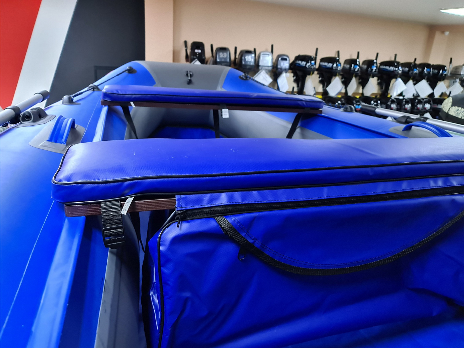 КОМПЛЕКТ МЯГКИХ НАКЛАДОК С СУМКОЙ ДЛЯ ЛОДОК 110Х20 СИНИЙ в Астрахани