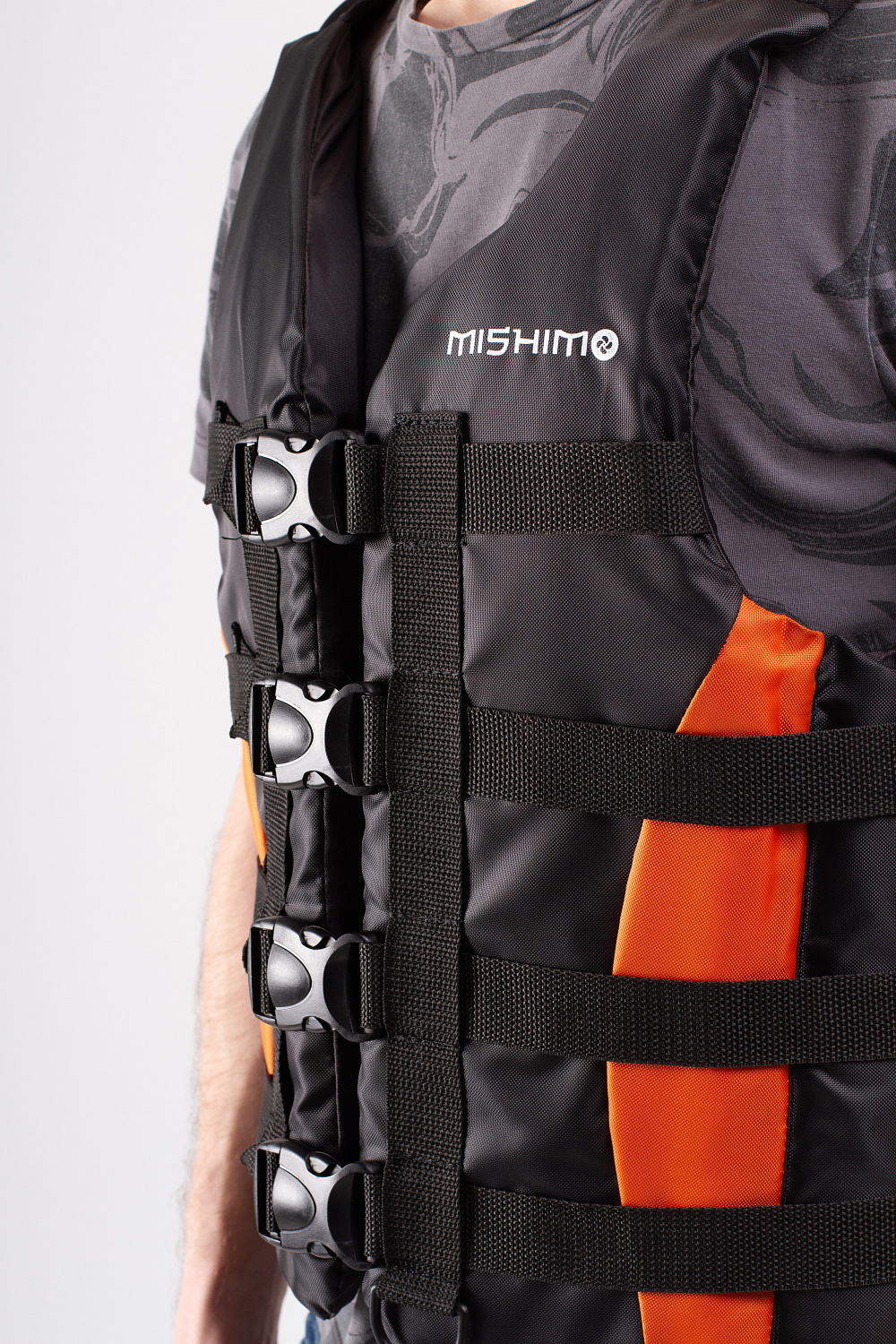 Жилет спасательный MISHIMO PRO Премиум качества Черно-оранжевый в Астрахани