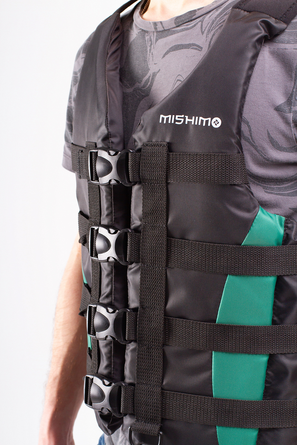 Жилет спасательный MISHIMO PRO Премиум качества Черно-зеленый в Астрахани