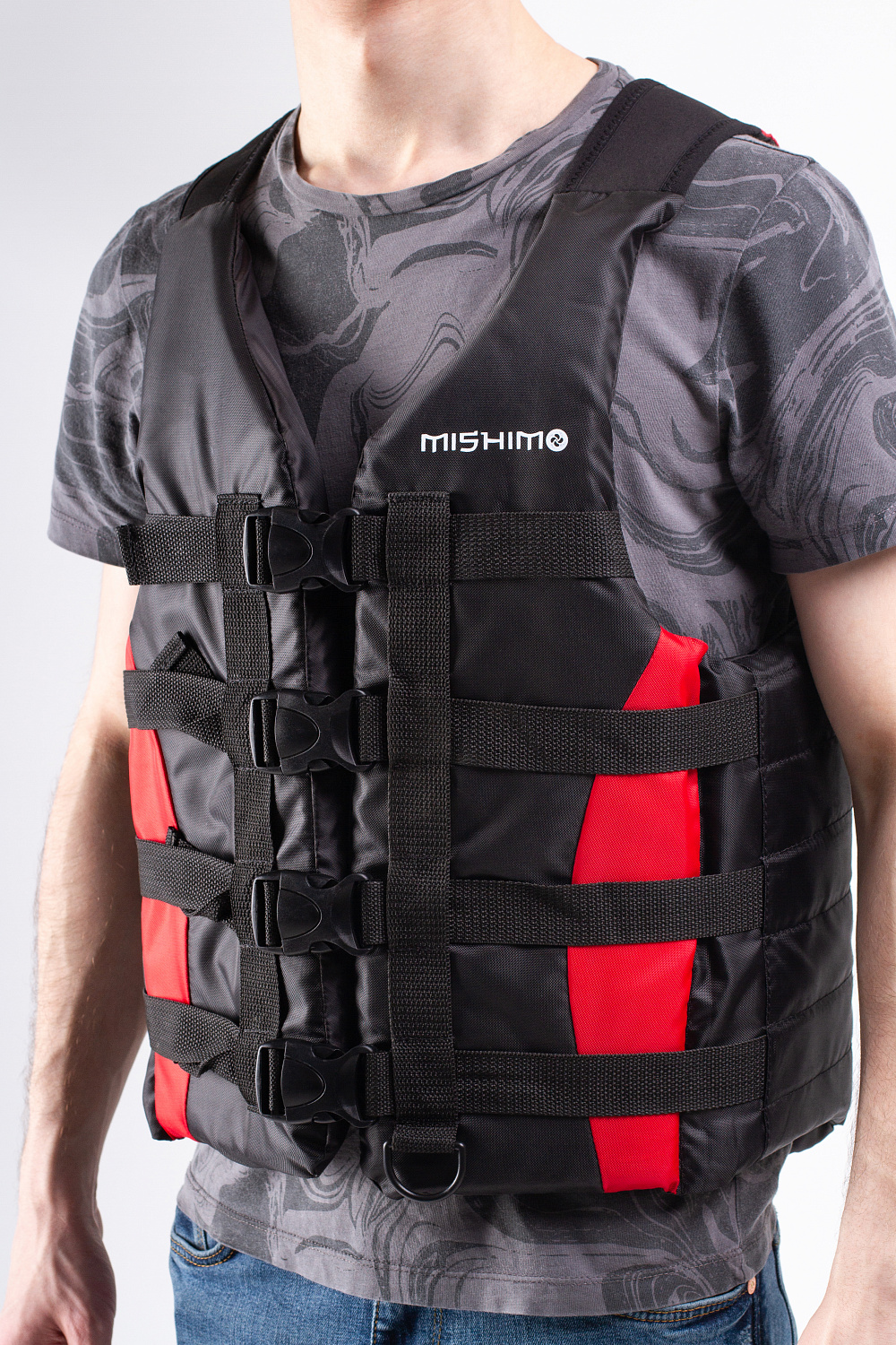 Жилет спасательный MISHIMO PRO Премиум качества Черно-красный в Астрахани
